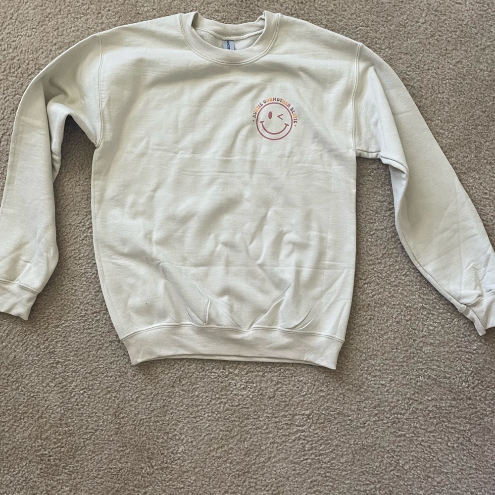 Women's Cream Sweatshirt Auntie Godmother Bestie wording